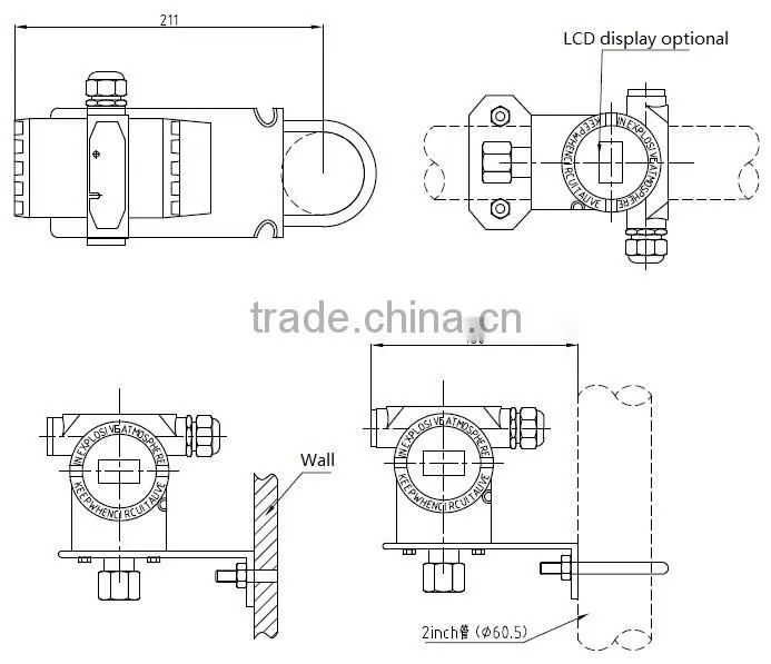 China SS316L Gauge/absolute pressure transmitter