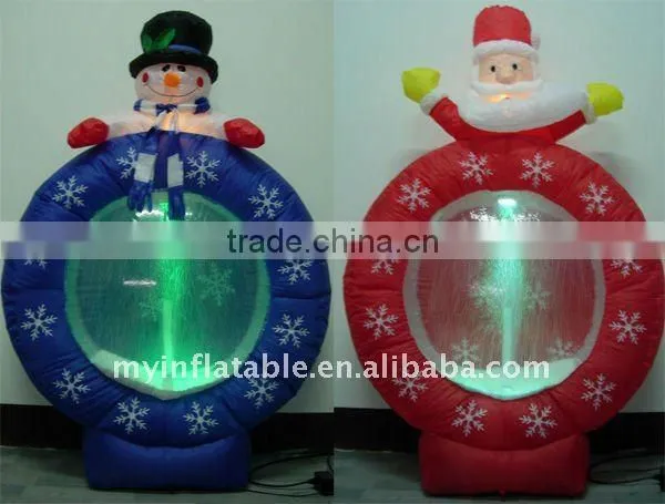 inflatable tree with santa and dog