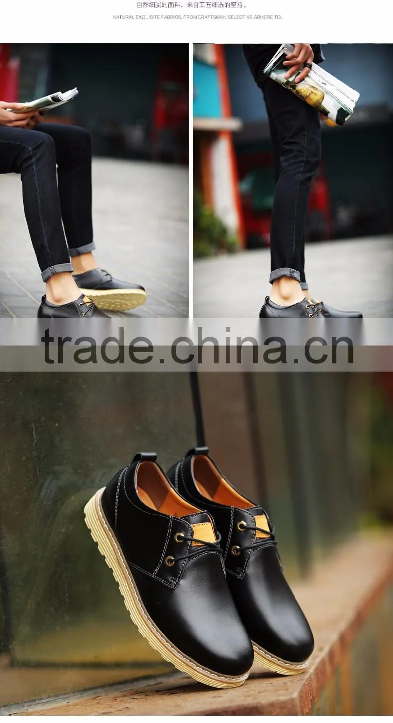 2016 new popular men's comfortable breathe freely low recreational leather shoes