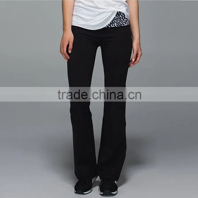 OEM service custom design print waist loose fit adult long yoga pants for women