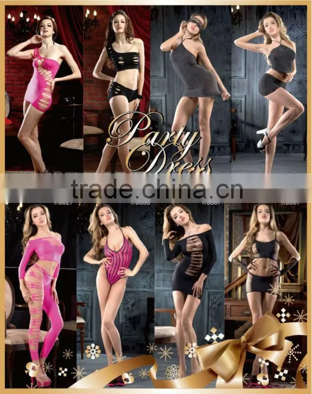 2PC set deep pink sexy adult lingerie