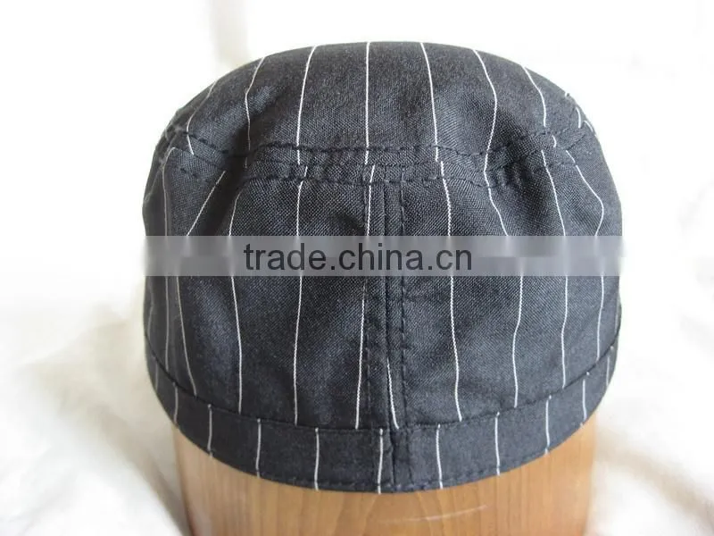 Striped Military Cap, Black Military Cap