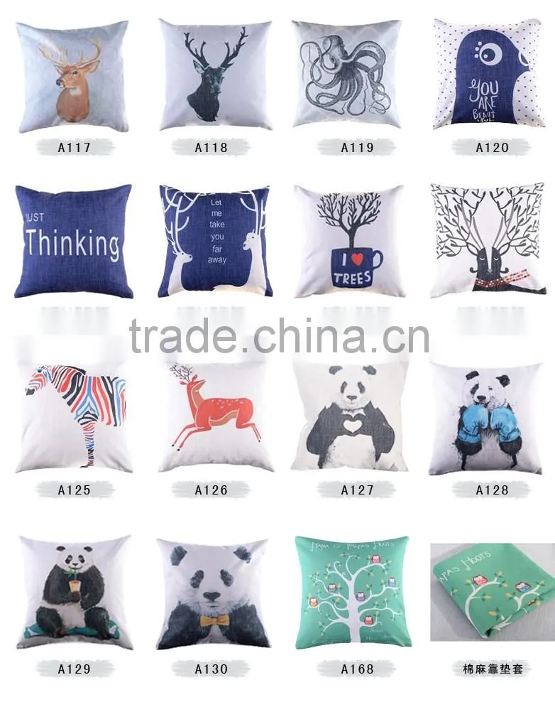 customized photo printing logo cushion pillow cover 3D digital animal logo cushion cover