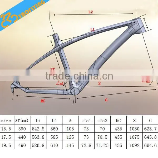 Light weight chinese carbon mtb frame,small size mtb carbon frame 26er black glossy mtb carbon frame on sale