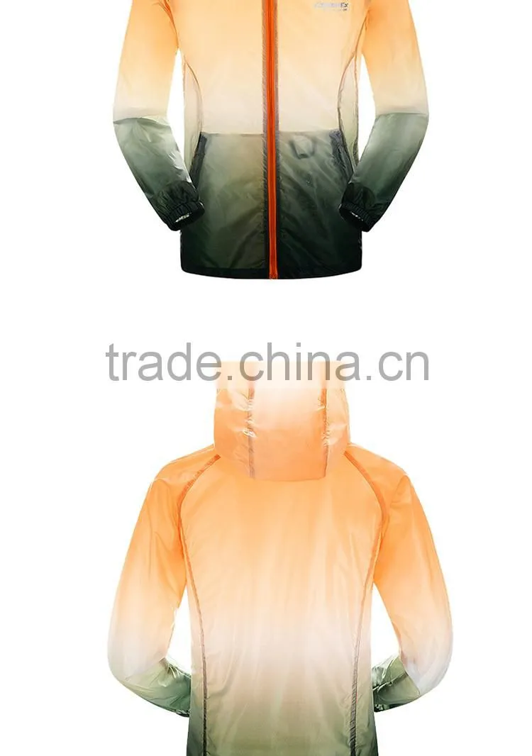 Unisex jacket gradient color packable anti-uv running jacket lightweight jacket