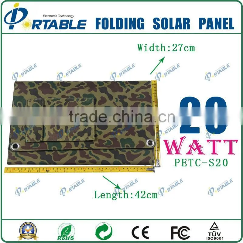20W 18V / 5V flexible solar charger for mobiles, power bank