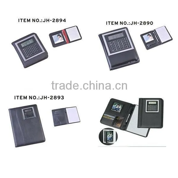 business a5 size leather agenda with calculator