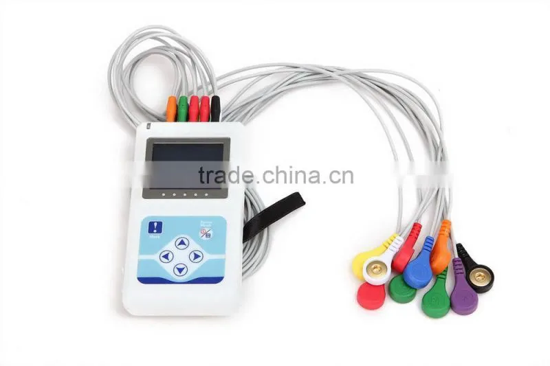 12 channel ECG holter system recorder analyzer EKG Holter Monitor with Free software