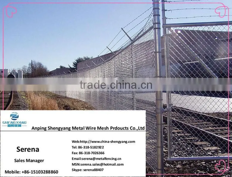 pvc coated green highway chain link fence / plastic chain link fence