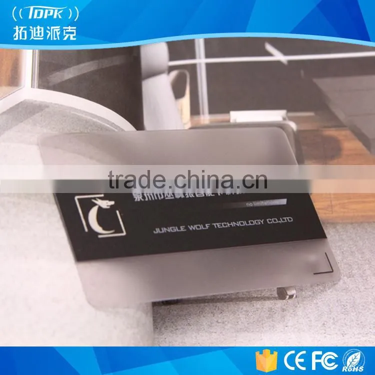 printing frosted transparent clear pvc cards