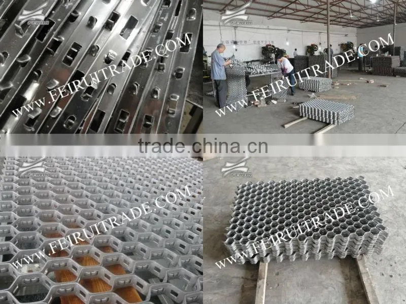 surface framework to hold cement or refractory Metal Hex grid