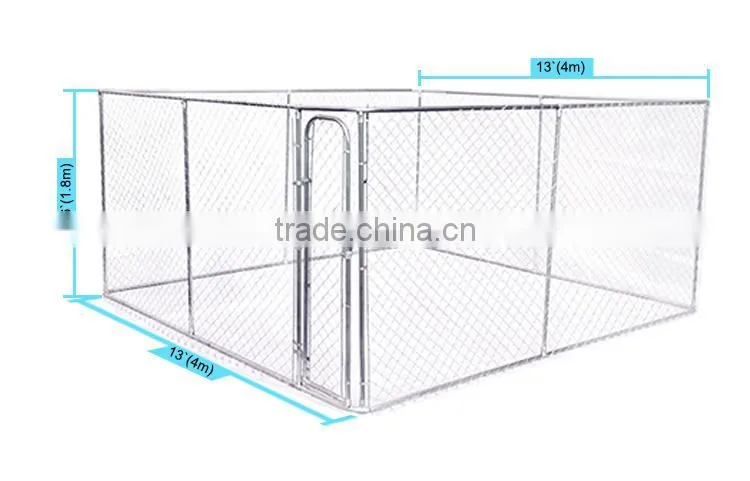 Custom logo large outdoor galvanized chain link dog fence kennel dog cage fence