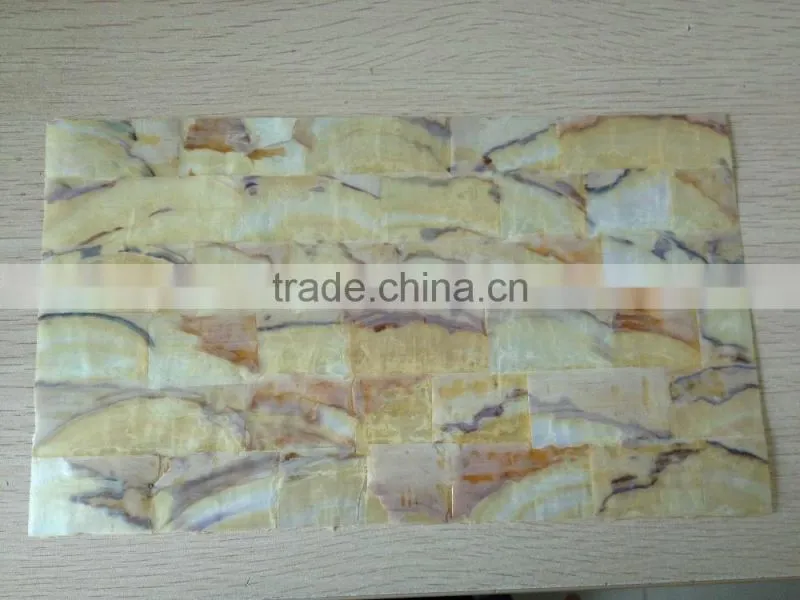 laminated yellow lip mop shell veneer with skin