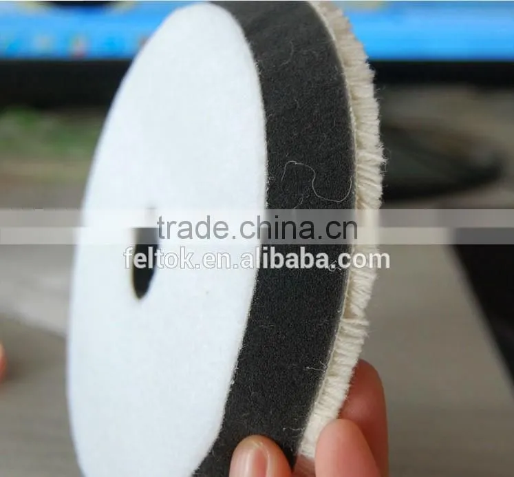 Bevel Edge Wool + foam car polishing pad / adhesive foam pads