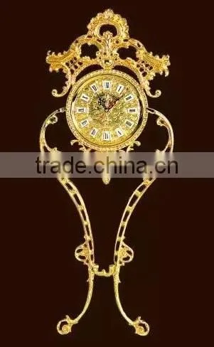Elegant Royal Wall Hanging Clock, Brass 24K Gold Plated Wall Hanging Clock, Charming Wall Mounted Clock