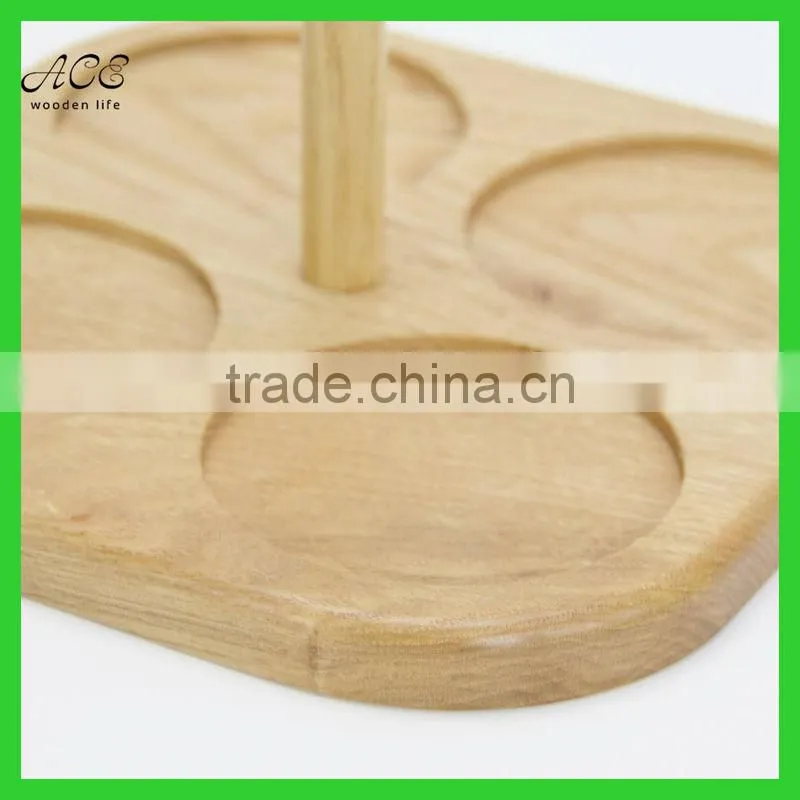 wooden coffee cup carry tray/ wooden tea cup holder tray