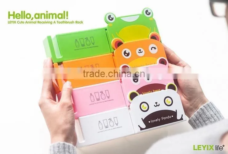 CY060 Lovely Animal Toothbrush Holder Family Use Suction Cup Toothbrush Box