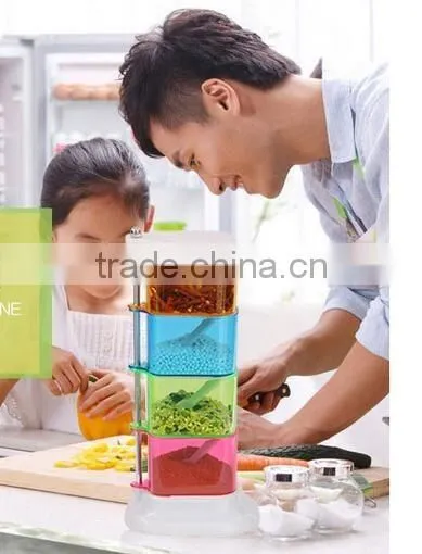CY137 Colorful Magical Rotating Seasoning Storage Cans Boxes spice holer