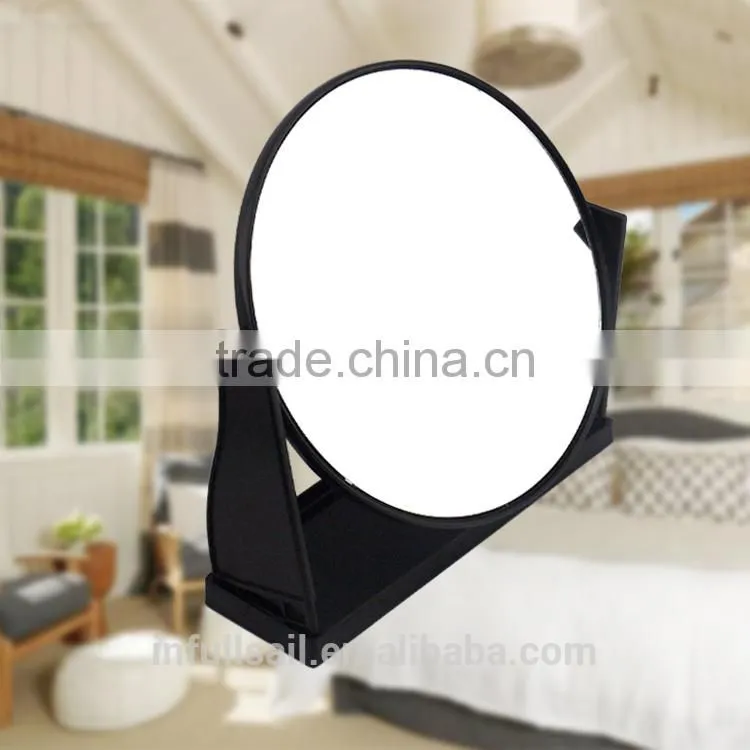 Plastic frame with single siled desk mirror/black round desk mirror/Cosemtic mirror