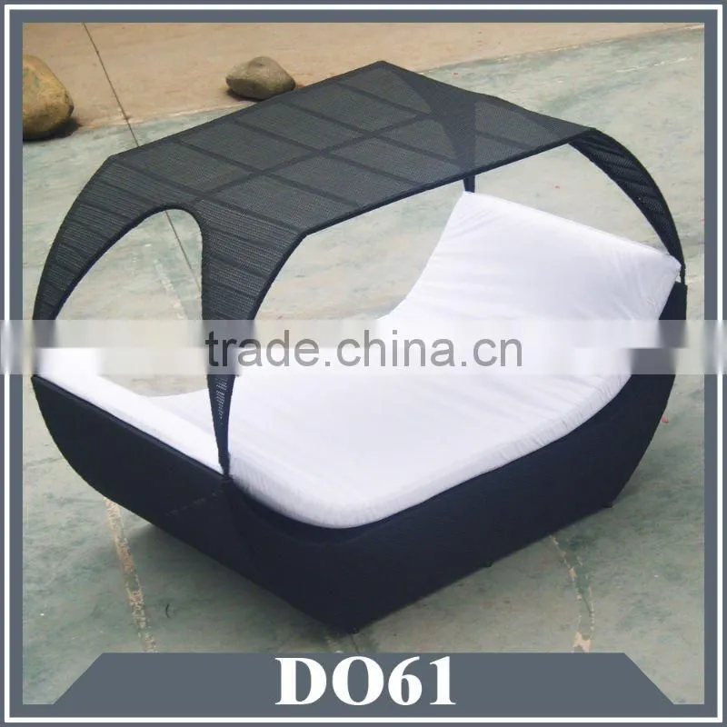 new design patio oval wicker chaise lounge bed