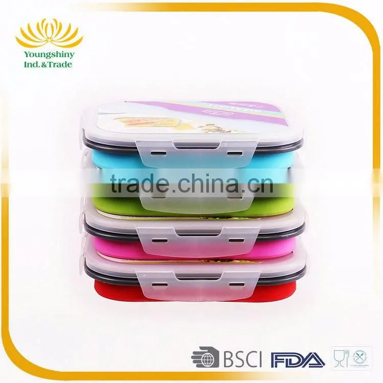 Eco-friendly silicone collapsible lunch box
