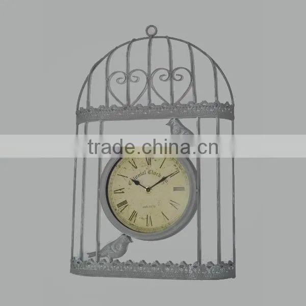 Metal birdcage wall clock