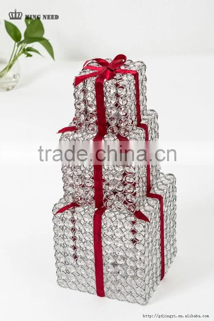 wholesale led Christmas decoration iron acrylic square gift box