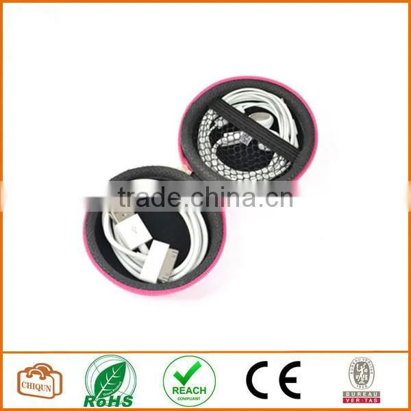 (Black and Hot Pink)Earphone Handsfree Headset HARD EVA Case