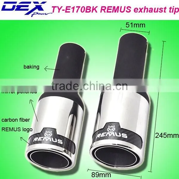 high quality auto part stainless steel 304 and carbon fiber universal exhaust tip