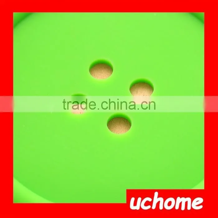 UCHOME 2016 New Colorful Button Shape Silicone Cup Mat/Coaster
