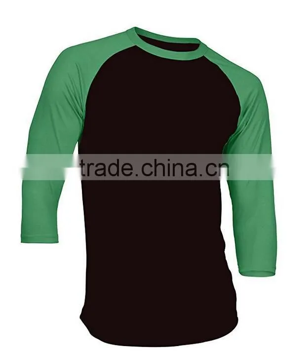 No Brand Customized Your Own Tee Classic 3/4 Sleeve Baseball Plain Blank Relaxed Fit Men Jersey Raglan T-shirt Wholesale