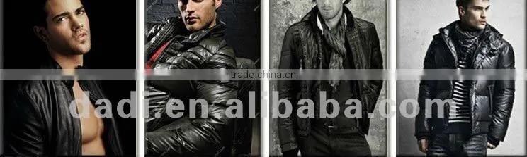 Men leather jacket with fur collar