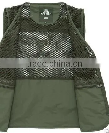 2017 New Arrival plus size male outdoor casual multi-pocket film vest fishing mesh vest jacket L-4XL