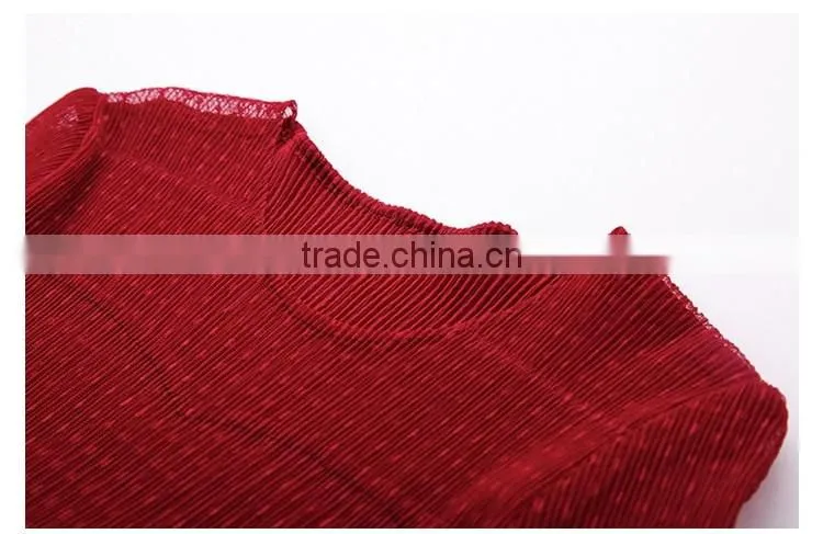 Young lady summer Europe fashion jacquard pleated dress