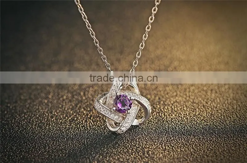 2017 new fashion hollow flower CZ pendant necklace jewelry Eternal Lucky Star Necklace