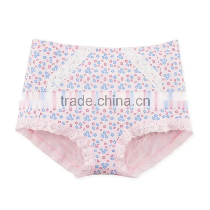Printing Best Quality 95% Cotton 5% Spandex with Lace Custom Sexy Fancy Woman Underwear