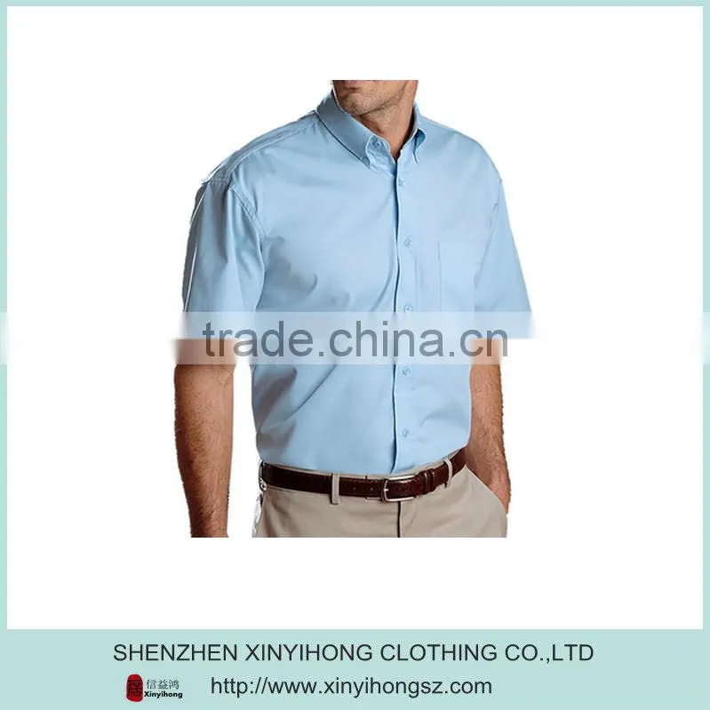 Custom made 100% cotton mens short sleeve dress shirt