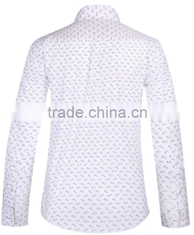 2017 Contrast collar and cuff slim fit mens shirt