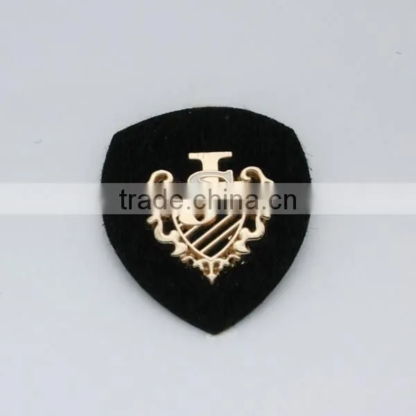 Black/white PU leather label with metal alloy logo jeans/jacket leather patches PLB-015