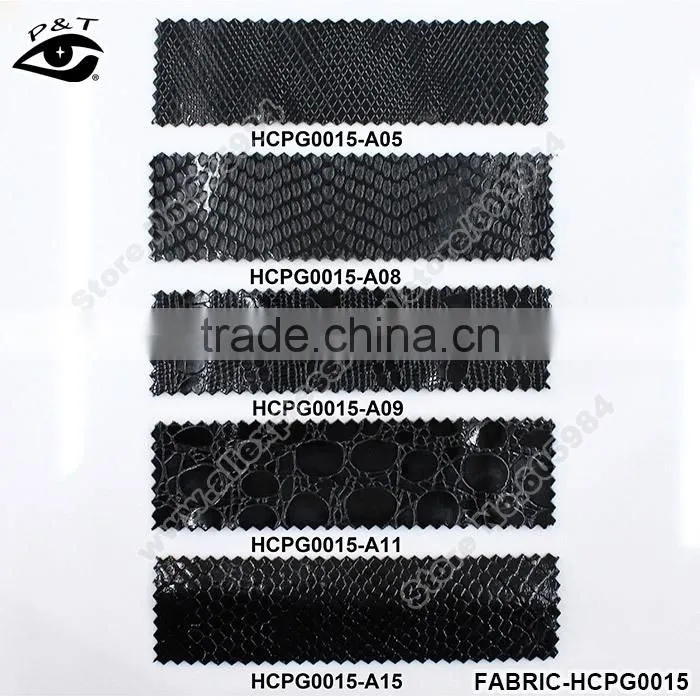 Synthetic leather pu leather with fluff back 140cm black colors for furniture