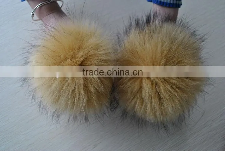 YR892 Hot Hot Cute Raccoon Fur Pom Poms Fur Balls