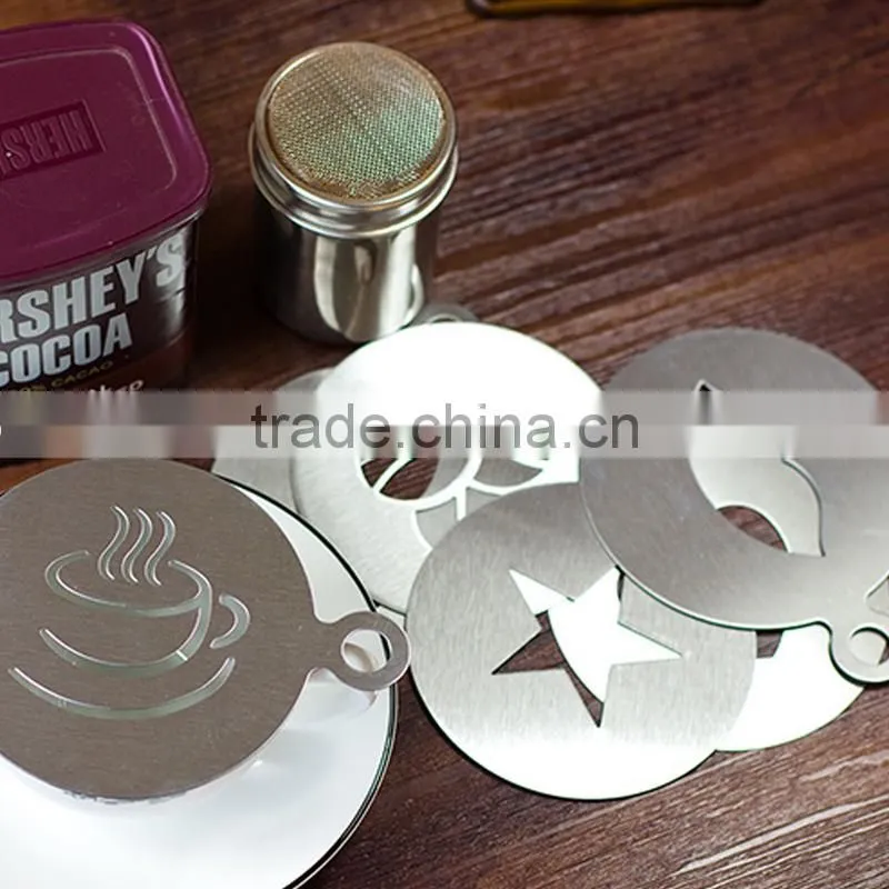 Hot selling 6 different model coffee stencil template for decoration