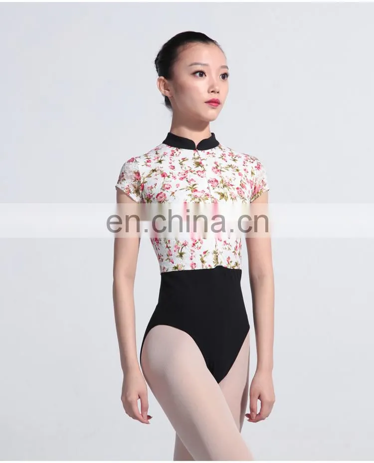 117141048 Chinese Style Collar Lace Ballet Leotard