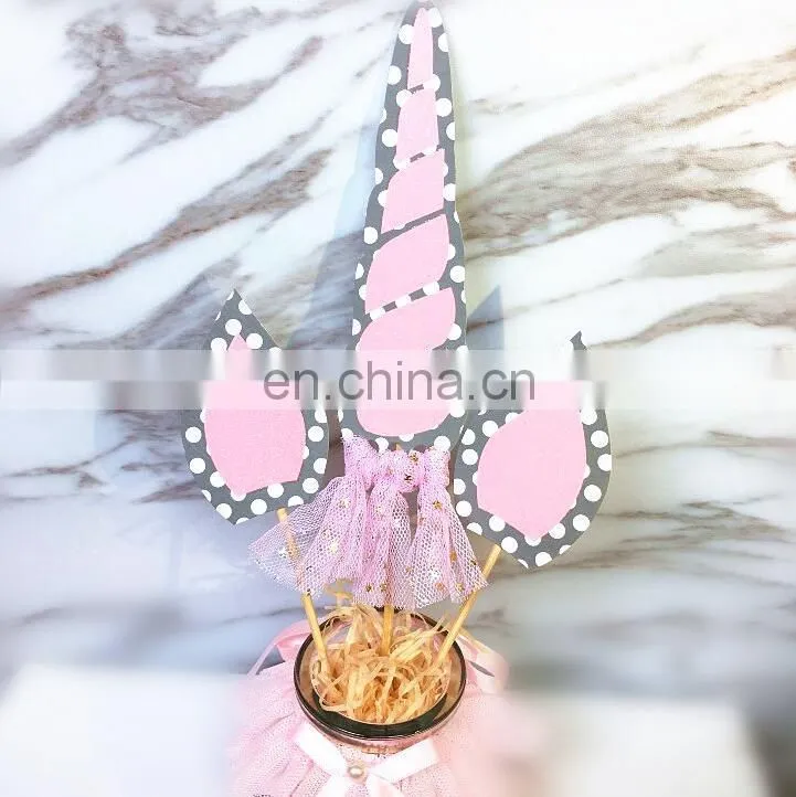 Newest Blue and Pink Unicorns Design Cake Topper Unicorn Party