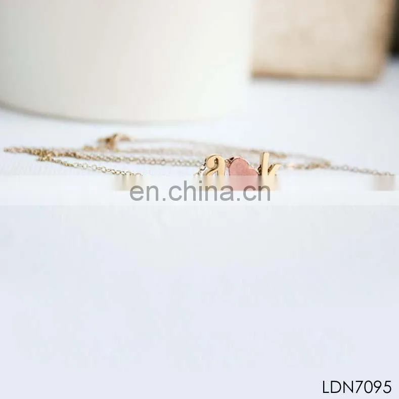 Valentine's Day gift love heart initial letter A-K pendant necklace