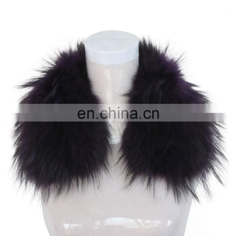 Dyed Large Genuine Raccoon Fur Collar Trim for Coat
