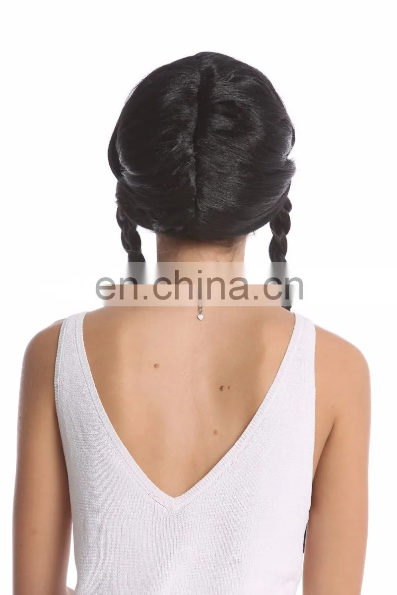 Black pigtail party wigs P-W229