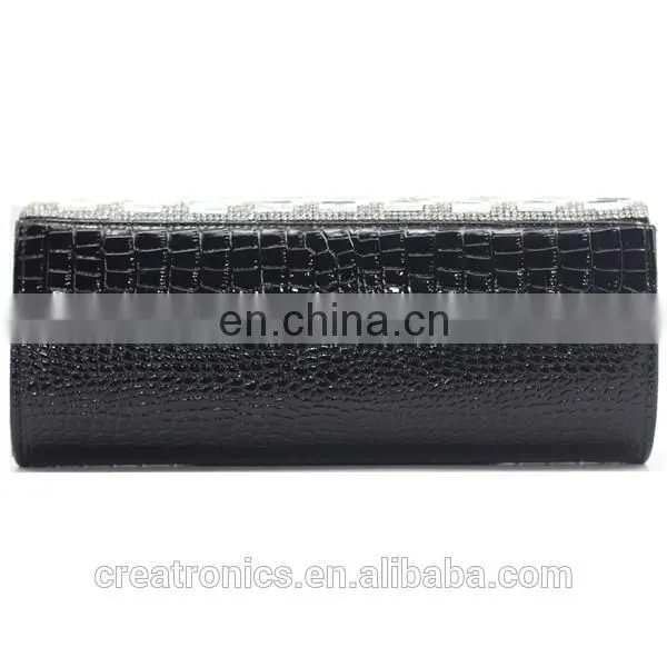 Hot Selling Newest Handbag Purse PU Wholesale Leather Clutch Bag With Chain Cheap Rhinestones Evening Bag