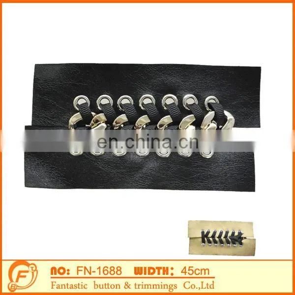 fashion design black color pu leather collar for garment