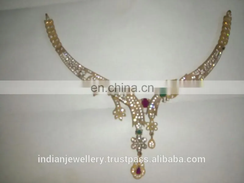 CZ jewelry necklace manufacturer,cubic zirconia necklace jewellery exporter